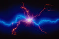 520027 Small Electro charge Over Black Background A4 Photo Print
