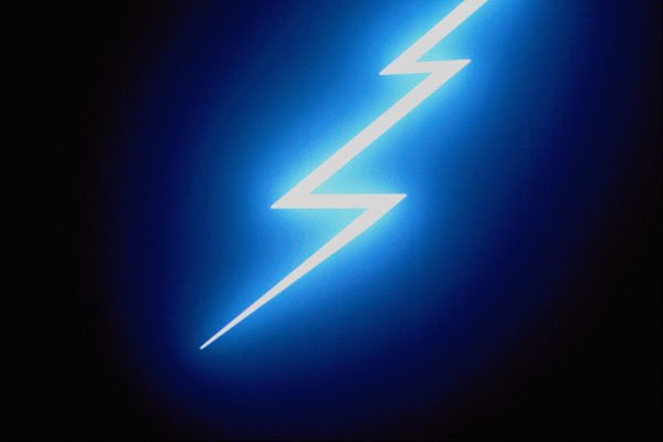 520038 Glowing Thunderbolt Over Black Background A4 Photo Print
