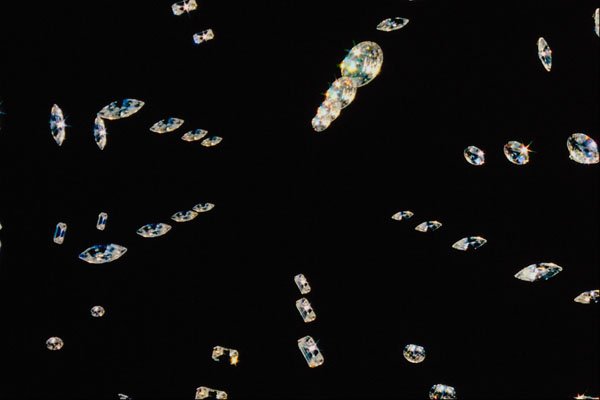 520051 Layers Of Diamonds Over Black Background A4 Photo Print