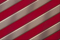 520058 Diagonal Red And Silver Bars A4 Photo Print