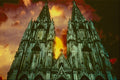 520063 Cologne Cathedral With Sun A4 Photo Print