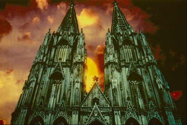 520063 Cologne Cathedral With Sun A4 Photo Print