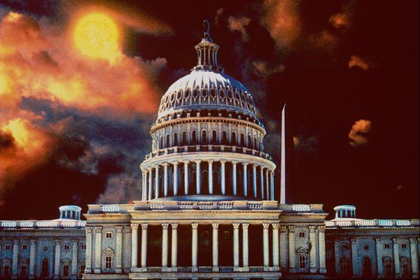 520064 U.S. Capitol With Sun A4 Photo Print