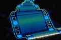 520067 Graphic Filmstrip Over Black Background A4 Photo Print