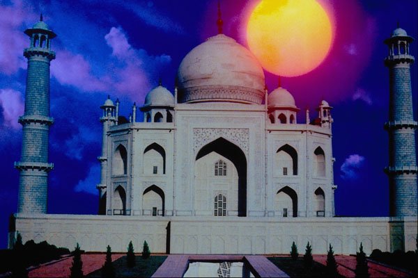 520076 Taj Mahal With Sun A4 Photo Print