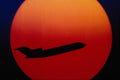 520082 Jet Silhouette And Large Sun A4 Photo Print