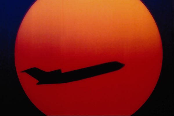 520082 Jet Silhouette And Large Sun A4 Photo Print
