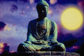520087 Statue Of Buddha With Sun A4 Photo Print