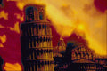 520088 Leaning Tower Of Pisa With Sun A4 Photo Print
