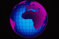 520094 Graphic Globe With Grid Over Black Background A4 Photo Print