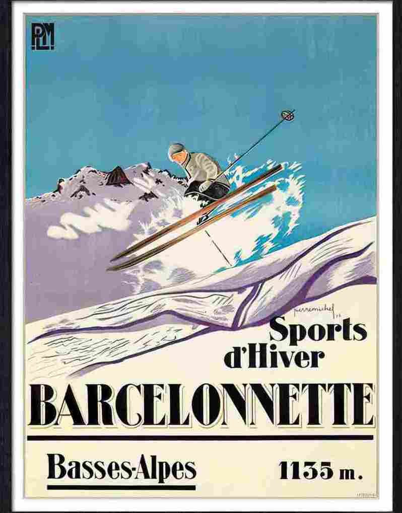 521 01 BARCELONETTE WINTER SPORTS SKIING POSTER Advert A4 Photo Print