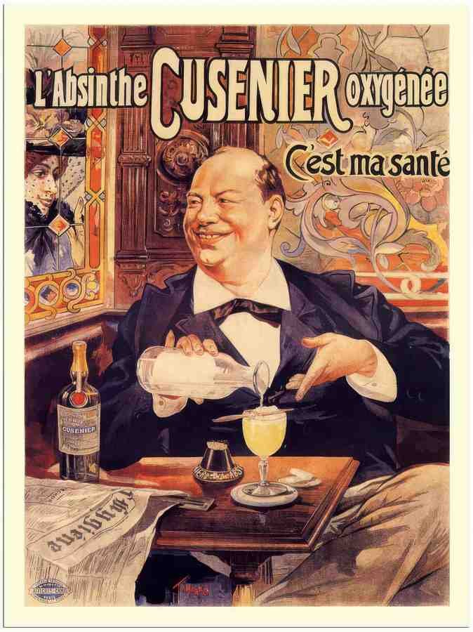 523 absinthe cusenier fransisco tamagno drinks poster 1890s 2 Vintage Advert A4 Photo Print