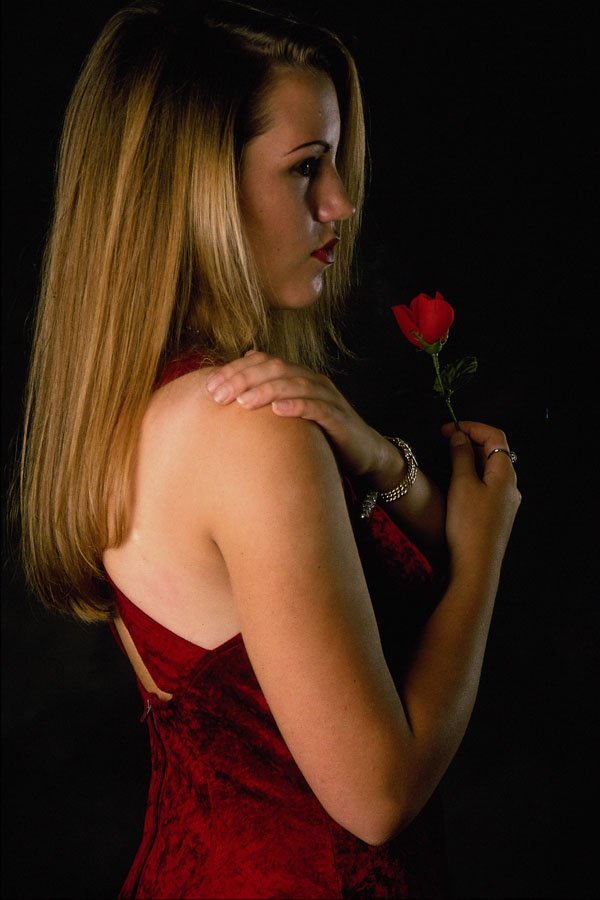 527016 Young Girl With Rose A4 Photo Print
