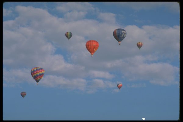 528000 Balloon Group In Flight A4 Photo Print