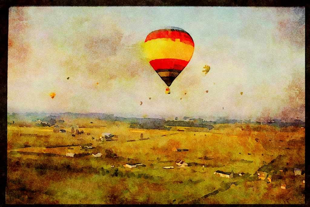 528057 Over The Farm A4 Limited Edition Watercolour Print
