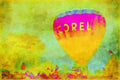 528065 Hot air Balloon With Spectators A4 Limited Edition Watercolour Print