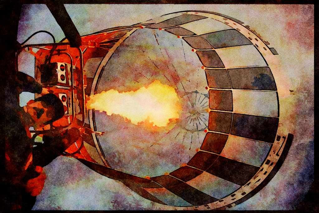 528074 View From Basket Of Nuclear Electric's Balloon A4 Limited Edition Watercolour Print