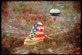 528078 Converse Boot Balloon Over Bristol, Aerial View A4 Limited Edition Watercolour Print