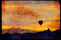 528081 Balloon Ride At Sunset A4 Limited Edition Watercolour Print