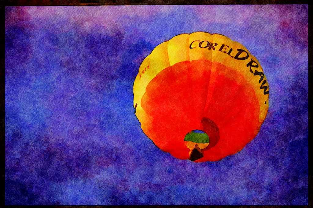 528088 CorelDRAW Balloon In Air A4 Limited Edition Watercolour Print
