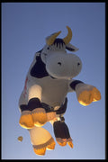 528091 Cow Balloon In Flight A4 Photo Print