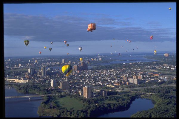 528094 Balloon Take off Over Ottawa River A4 Photo Print