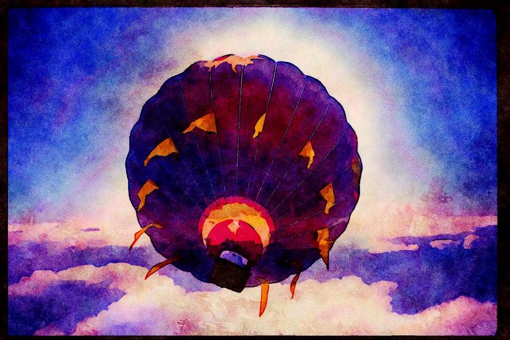 528095 Hot air Balloon A4 Limited Edition Watercolour Print