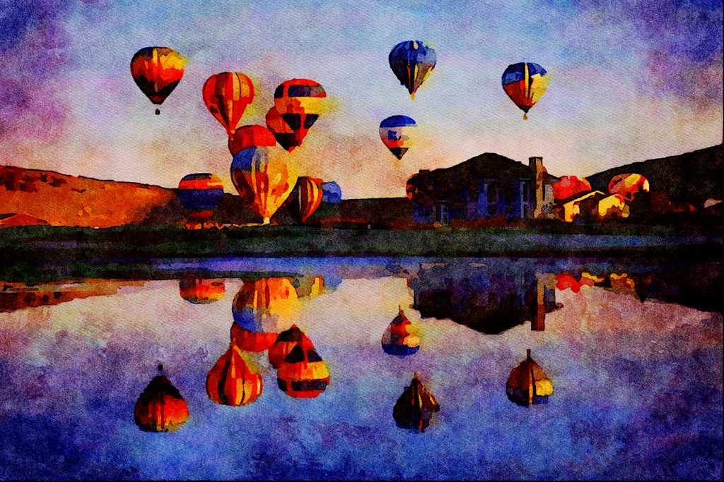 528097 Autumn Aloft, Park City, Utah A4 Limited Edition Watercolour Print