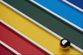 529097 Steel Ball And Rods On Multicolored Acrylic A4 Photo Print