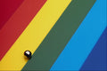 529098 Steel Ball On Multicolored Acrylic A4 Photo Print