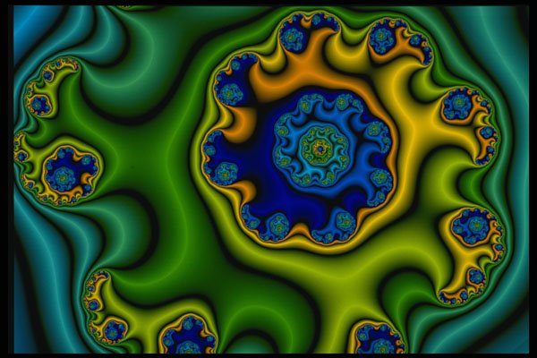 530026 Green Spiral Curtain A4 Photo Print