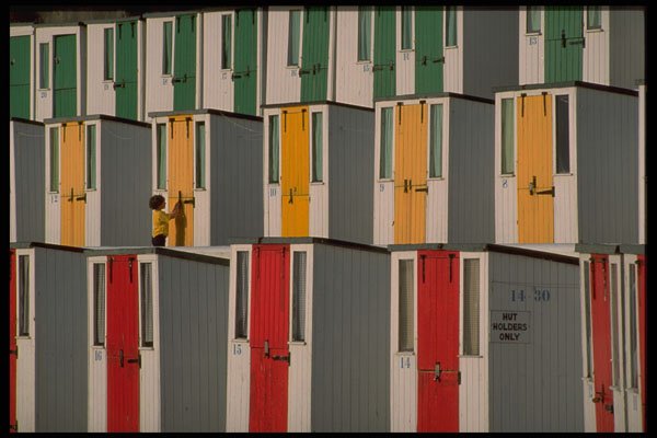 530039 Beach Huts A4 Photo Print