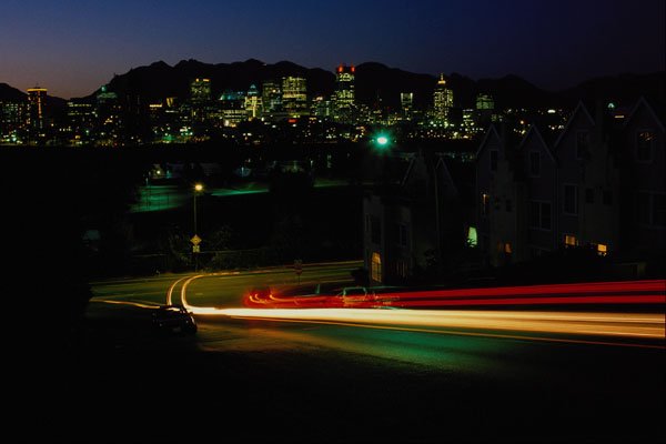 531070 Skyline Streaks A4 Photo Print