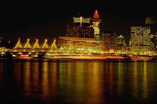 531094 Vancouver Skyline At Christmas A4 Photo Print