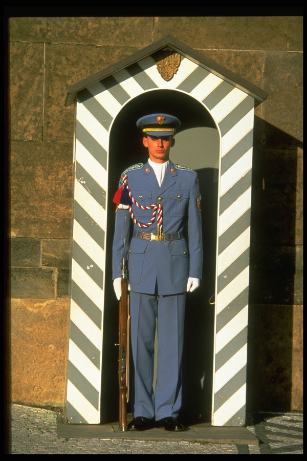 534007 Guard Outside Hradcany Castle, Prague, Czech Republic A4 Photo Print