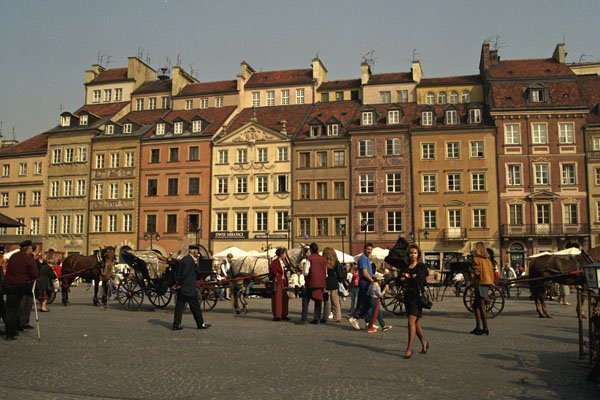 534032 Old Town Square Scene, Poland A4 Photo Print