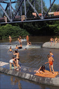 534071 Washing Clothes In A River, Transylvania, Romania A4 Photo Print