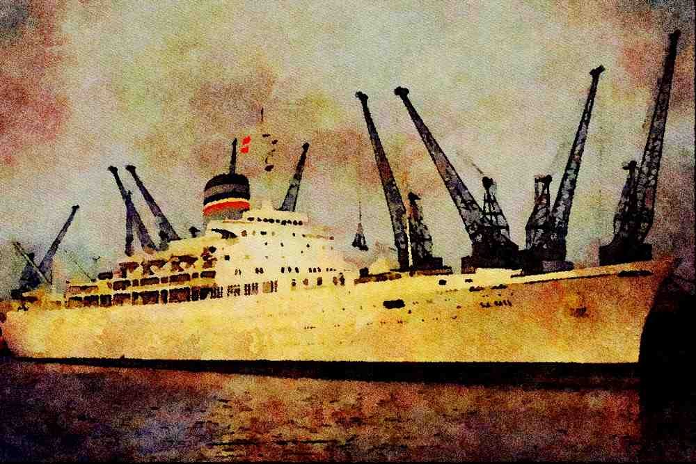 535006 South African Liner S.A. VAAL At Southampton, U.K. A4 Limited Edition Watercolour Print