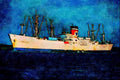 535008 BRASILIA STAR, British Blue Star Cargo Liner A4 Limited Edition Watercolour Print