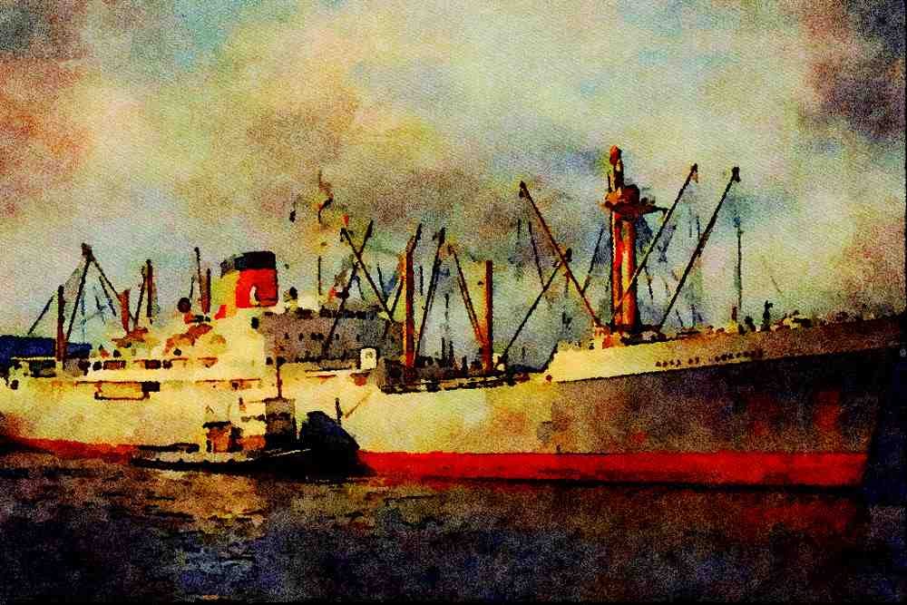 535010 PORT ST. LAWRENCE, British Port Line Cargo Vessel A4 Limited Edition Watercolour Print