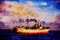535014 PETROS, Cypriot Flag Steamer A4 Limited Edition Watercolour Print