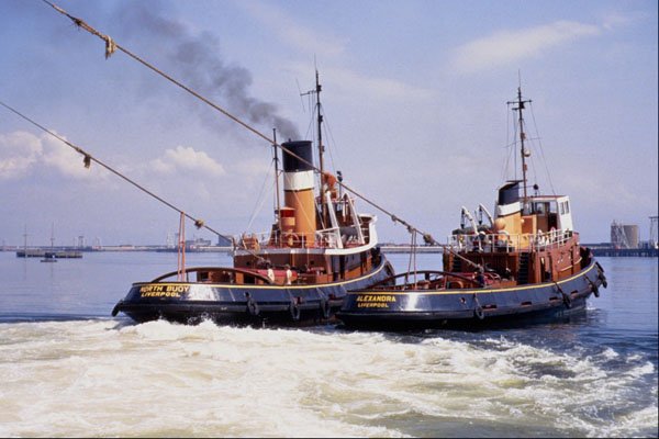 535019 Tugs At Work, NORTH BUOY And ALEXANDRIA A4 Photo Print
