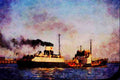 535020 British Bitumen Tanker VACUUM PIONEER Built In 1953 A4 Limited Edition Watercolour Print