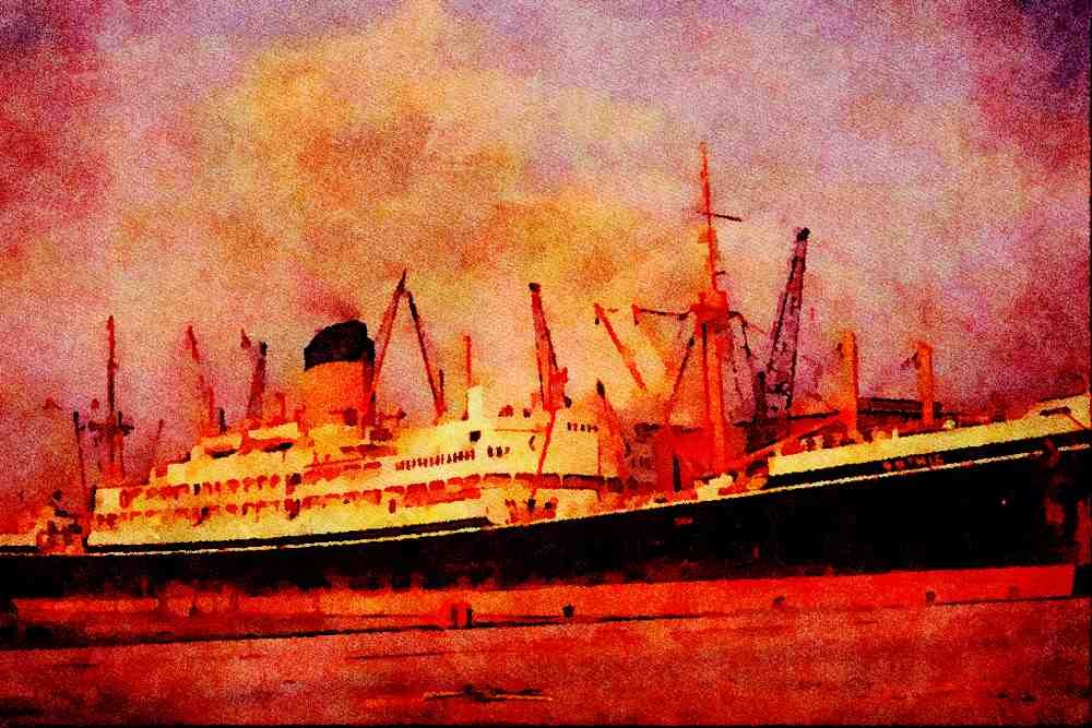 535033 1948 Shaw Savill Cargo Steamer GOTHIC A4 Limited Edition Watercolour Print