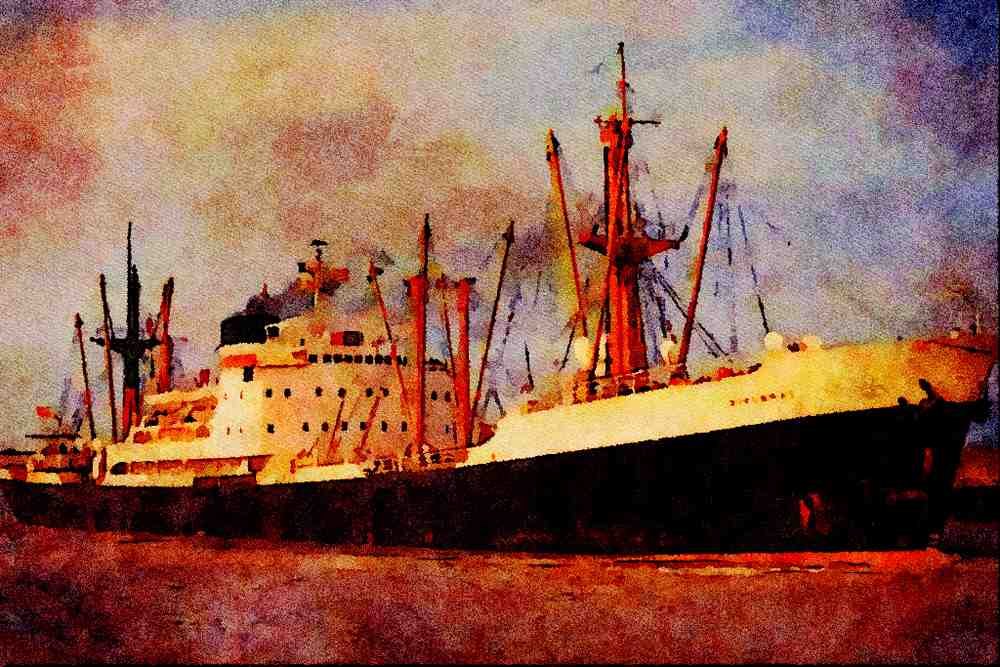 535035 1953 British Harrison Line DIPLOMAT A4 Limited Edition Watercolour Print