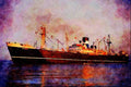 535041 RUBENS, British Lamport And Holt Steamer A4 Limited Edition Watercolour Print
