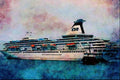 535042 British P&O Cruise Liner ROYAL PRINCESS A4 Limited Edition Watercolour Print
