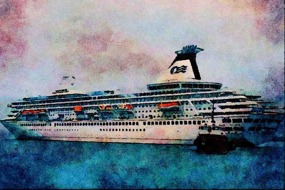 535042 British P&O Cruise Liner ROYAL PRINCESS A4 Limited Edition Watercolour Print
