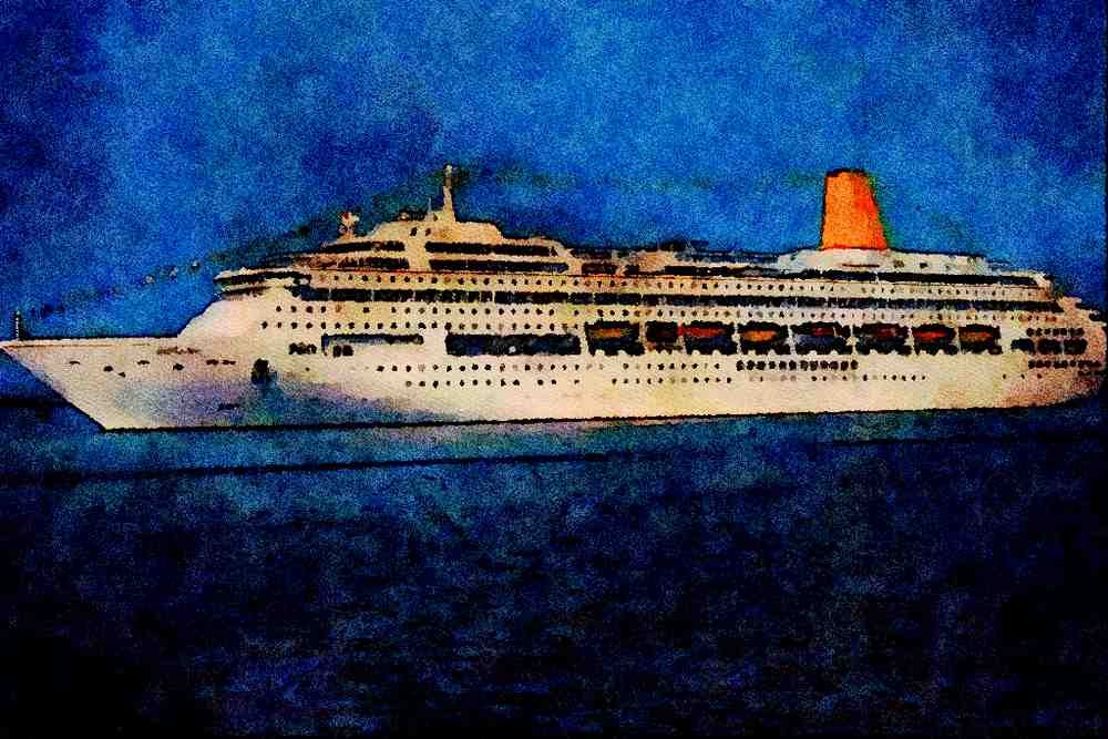 535043 P&O Cruise Liner ORIANA On Maiden Voyage A4 Limited Edition Watercolour Print
