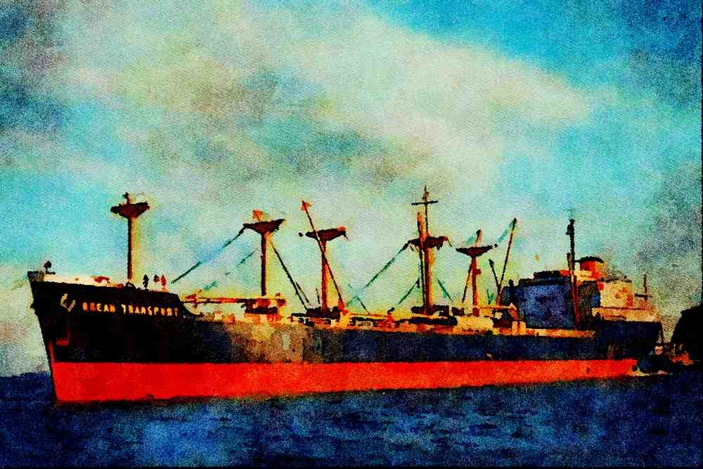 535046 Houlder Brothers Cargo Vessel OCEAN TRANSPORT A4 Limited Edition Watercolour Print